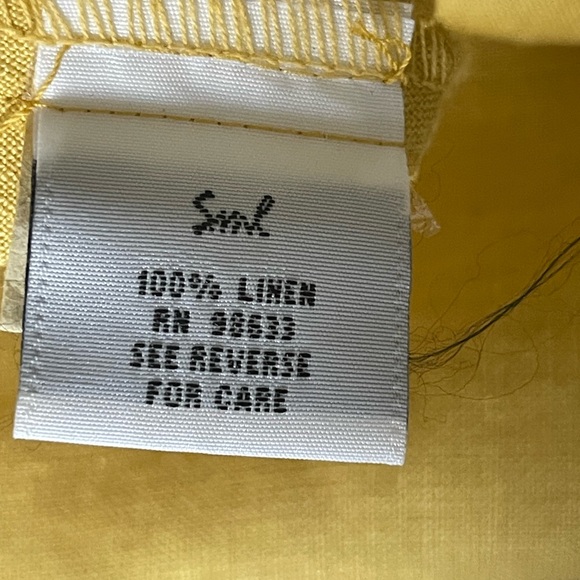 Keen Linen Asymmetrical Mustard Yellow Dress, Sz S - Picture 9 of 9